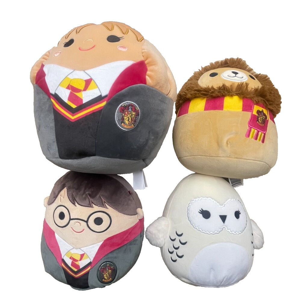 Squishmallow Harry Potter Lot Gryffindor Lion Hedwig Owl Set plush 8" 9.5" 10"